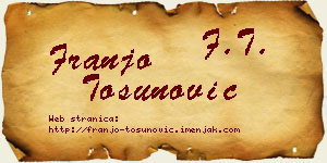Franjo Tosunović vizit kartica